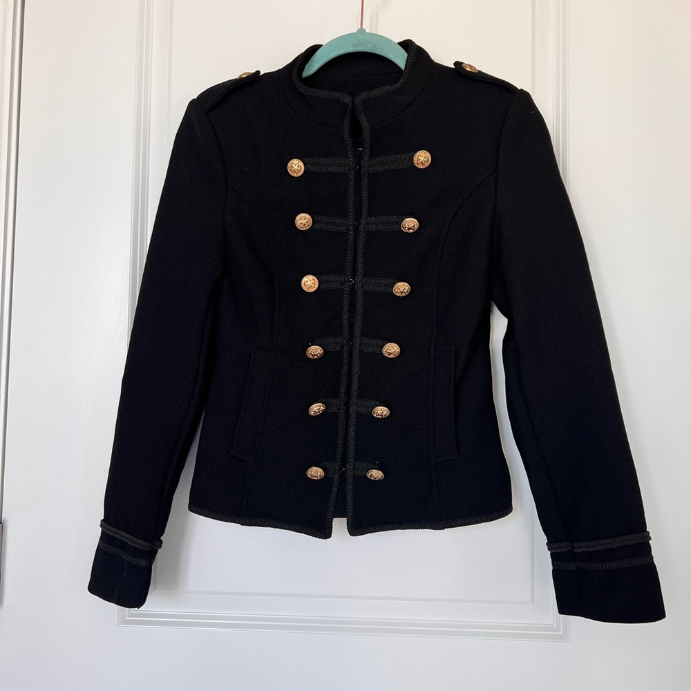 Black blazer with gold buttons, size XS
